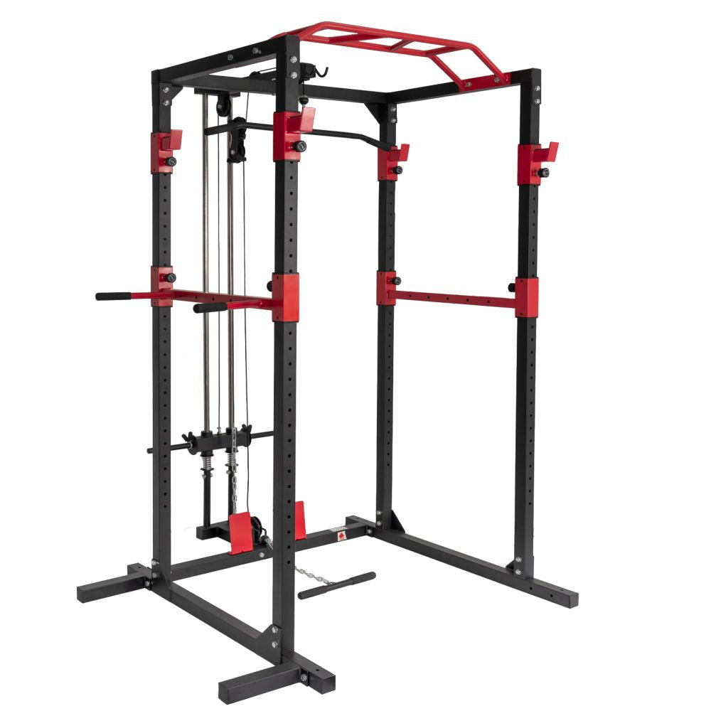 Adjustable Muscle Cage, Multi-functional Power Cage, Pull-up Bar Squat Cage, Dip & Rowing Station, Multipower Home Gym Workout