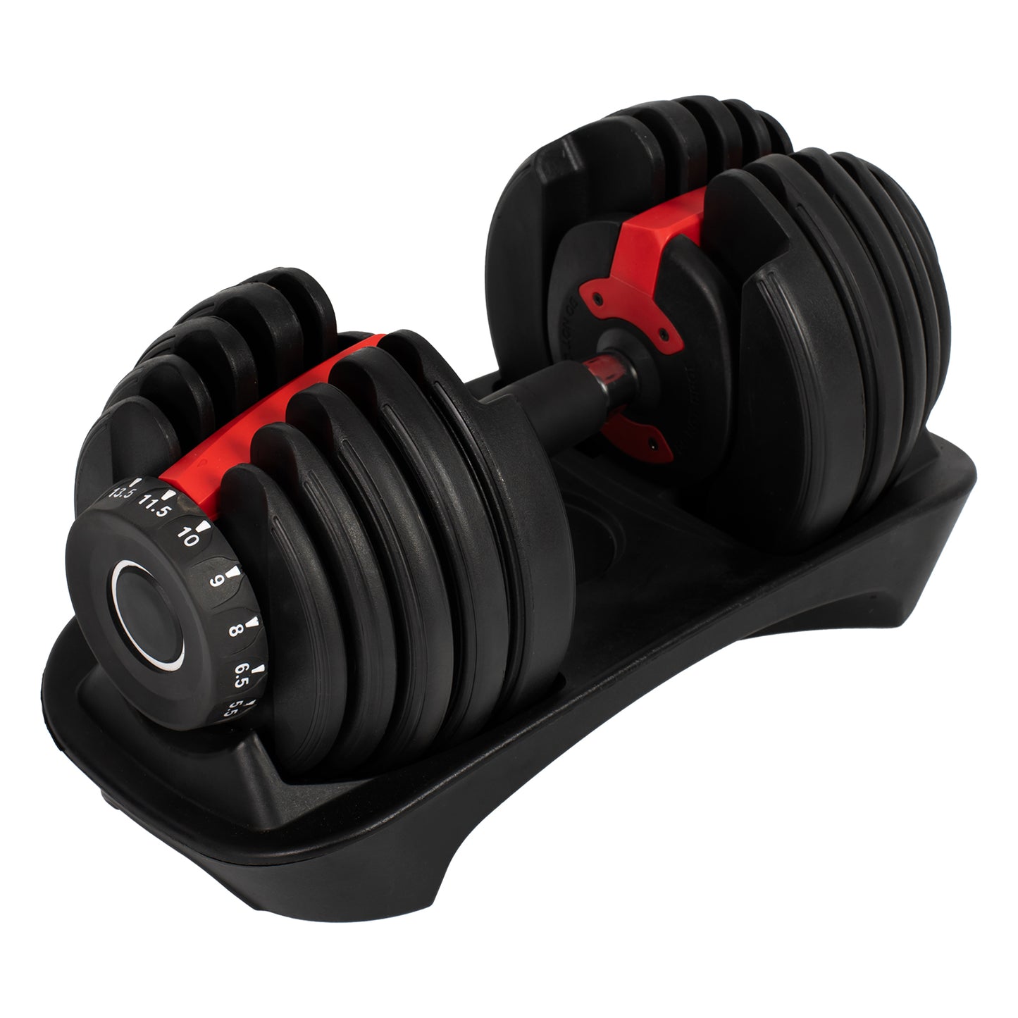 Set of 2 adjustable dumbbells from 5 to 40 kg (2.5 to 24 kg), with an ergonomic center for muscles