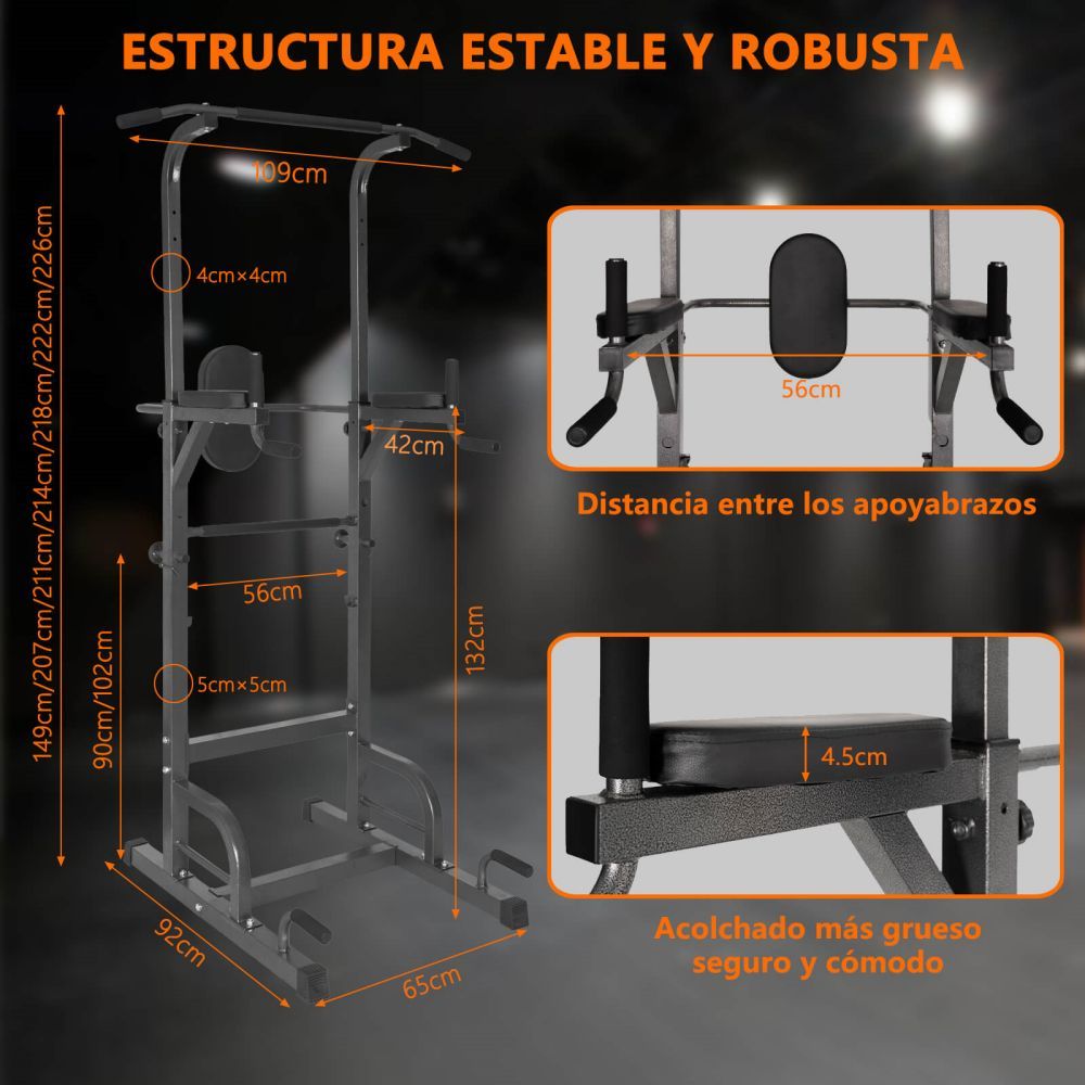 EXERCISE STATION, ADJUSTABLE, FITNESS, TRAINING, MULTIPURPOSE, FOR DOMINATED, MUSCULATION, PULL UP, WITH HOOK BAR SUPPORT, FREE