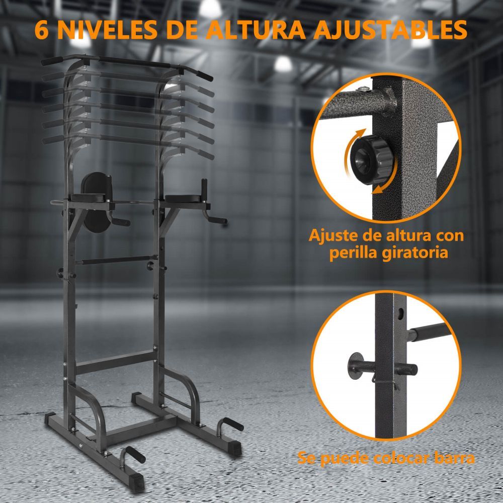 EXERCISE STATION, ADJUSTABLE, FITNESS, TRAINING, MULTIPURPOSE, FOR DOMINATED, MUSCULATION, PULL UP, WITH HOOK BAR SUPPORT, FREE