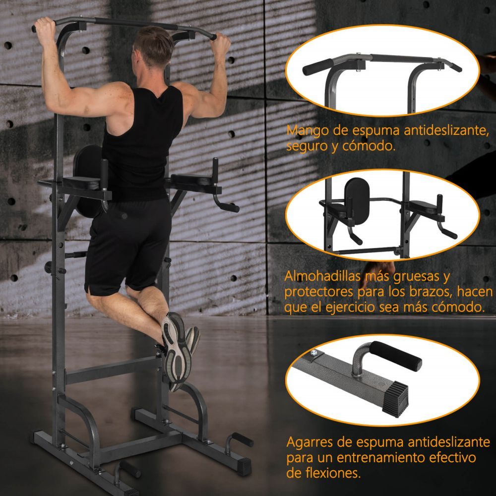 EXERCISE STATION, ADJUSTABLE, FITNESS, TRAINING, MULTIPURPOSE, FOR DOMINATED, MUSCULATION, PULL UP, WITH HOOK BAR SUPPORT, FREE