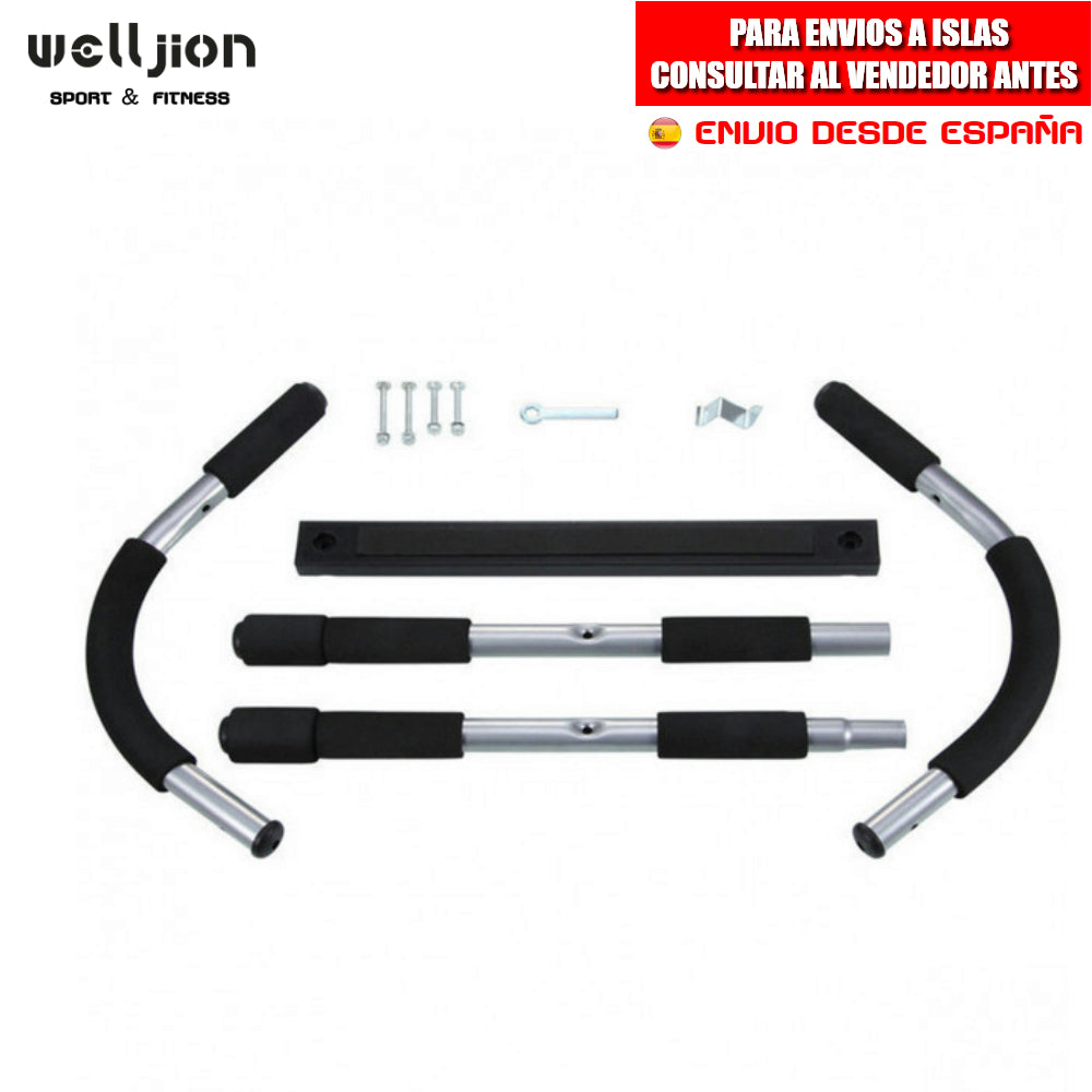 DOMINATED BAR FOR DOOR, GYM, PULL UP, GRIP PULL, IRON, SHIPPING FROM SPAIN
