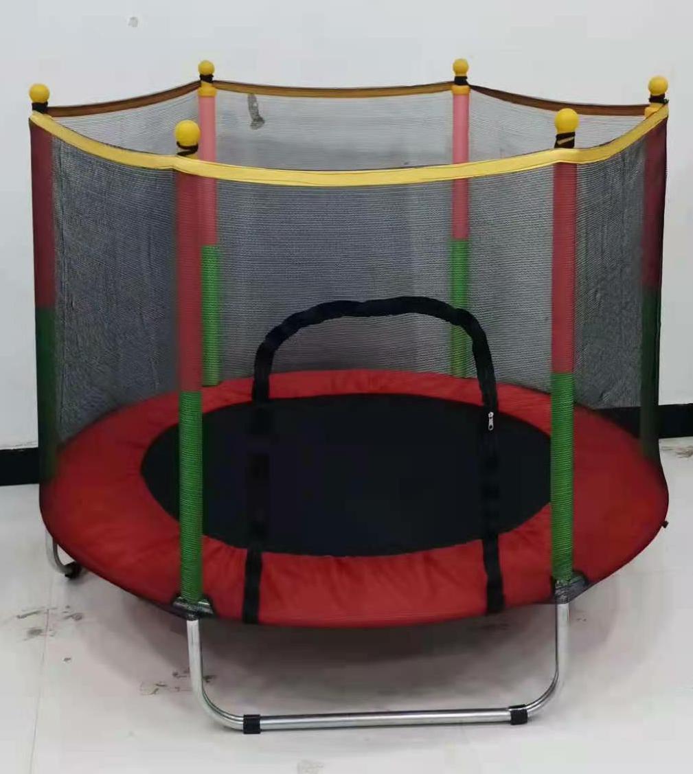 CHILDREN'S TRAMPOLINE FOR KIDS, WITH PROTECTIVE NET, DOOR WITH ZIPPER, 140 CM, FREE SHIPPING