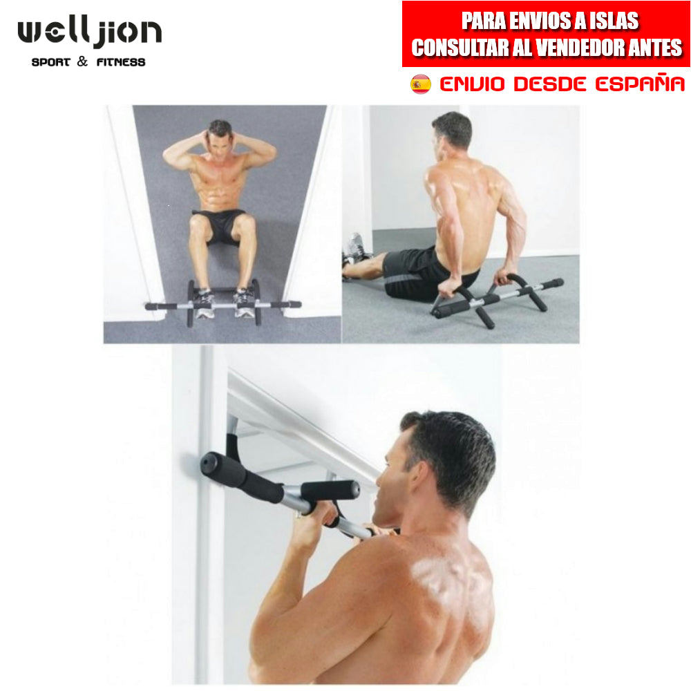 DOMINATED BAR FOR DOOR, GYM, PULL UP, GRIP PULL, IRON, SHIPPING FROM SPAIN