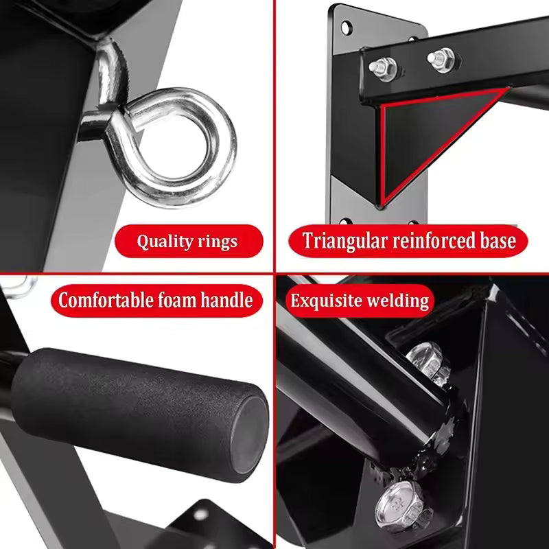 Equipo de suspensión Puerta segura y estable Barra de fitness de acero con dominadas ajustable Montada en la pared Barra de dominadas horizontal