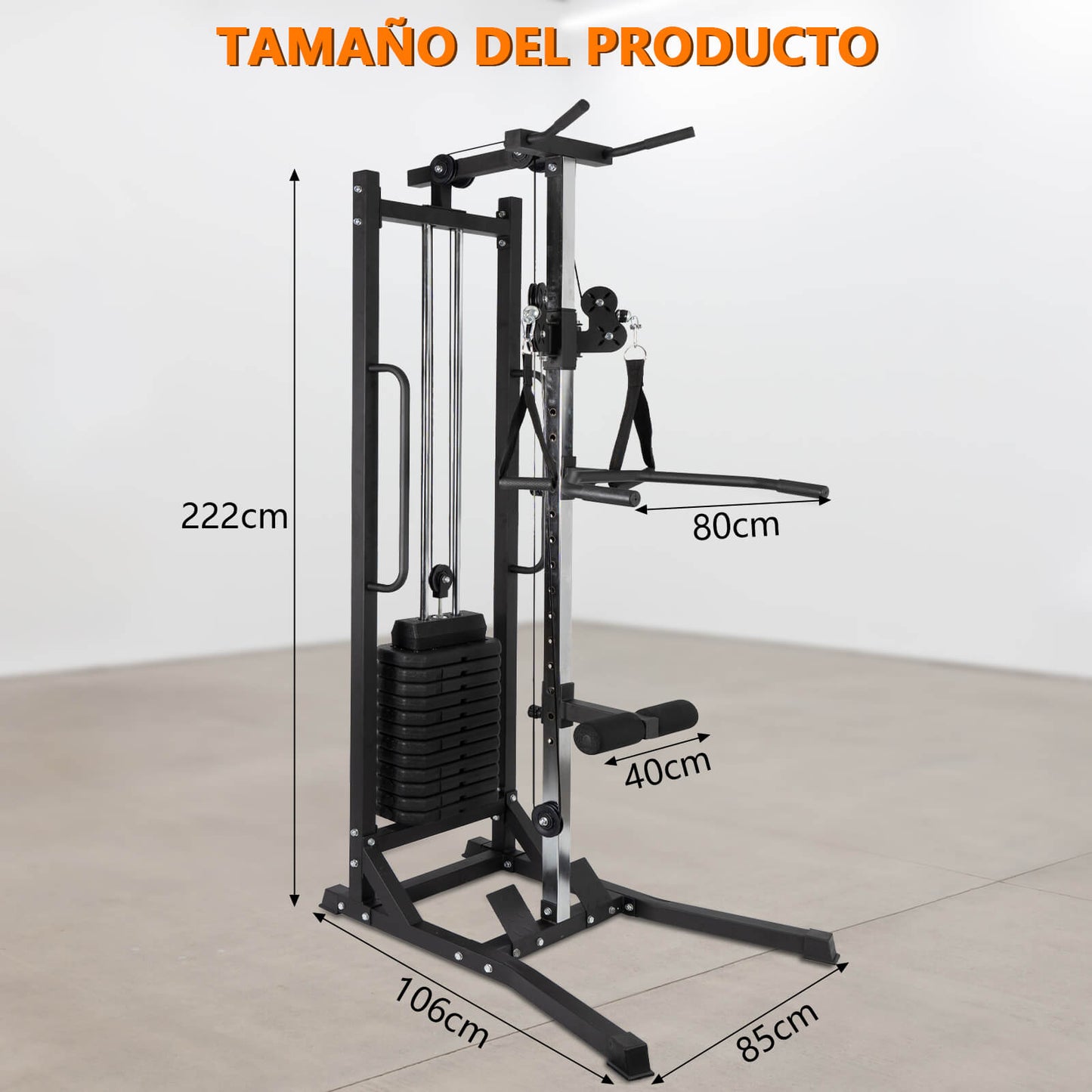 Máquina de Musculación Multiestación Musculación,Maquina Multifuncion Musculacion para Estación de dominadas con Pesas,Maquina Gimnasio para Fitness Gimnasio en Casa, Ejercitar Parte Superior Cuerpo
