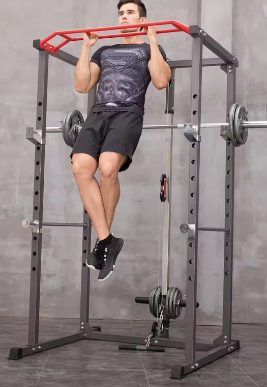 Adjustable Power Cage | Multifunctional with Pull-Up Bar and Dip Station | Home Gym