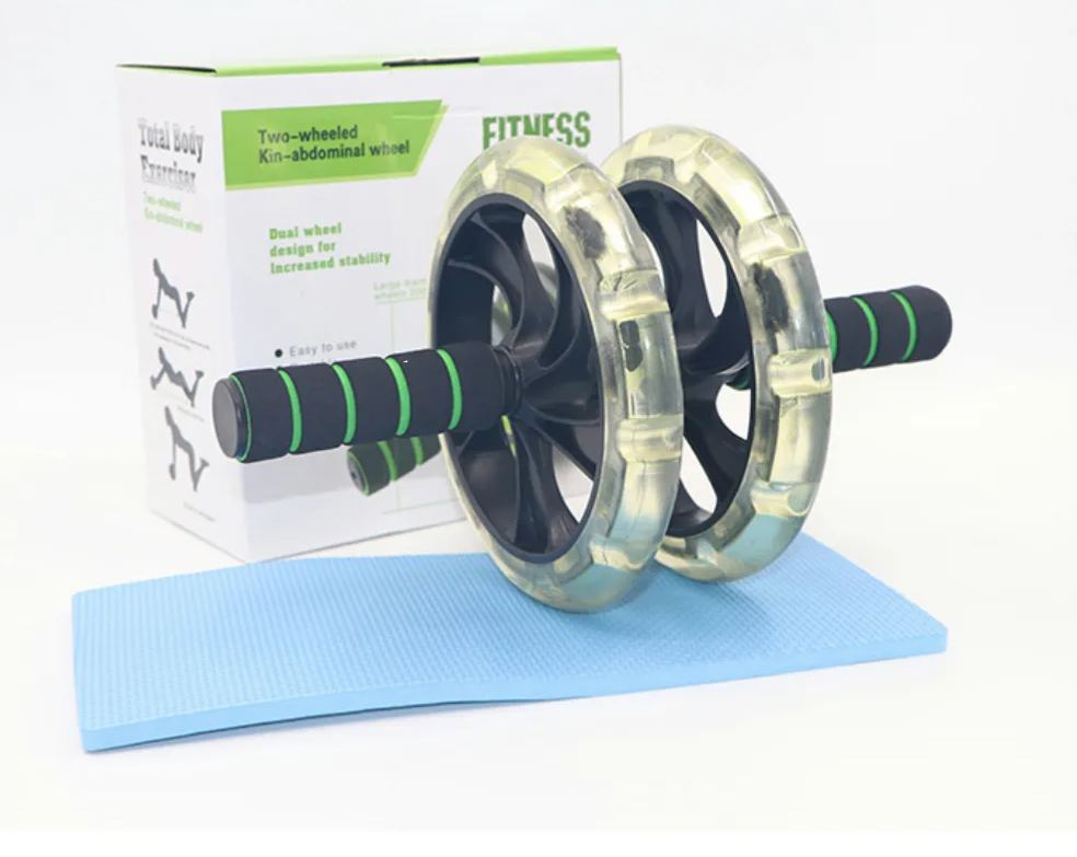 PACK ABS wheel with 2 units elastic rope strength and training mat