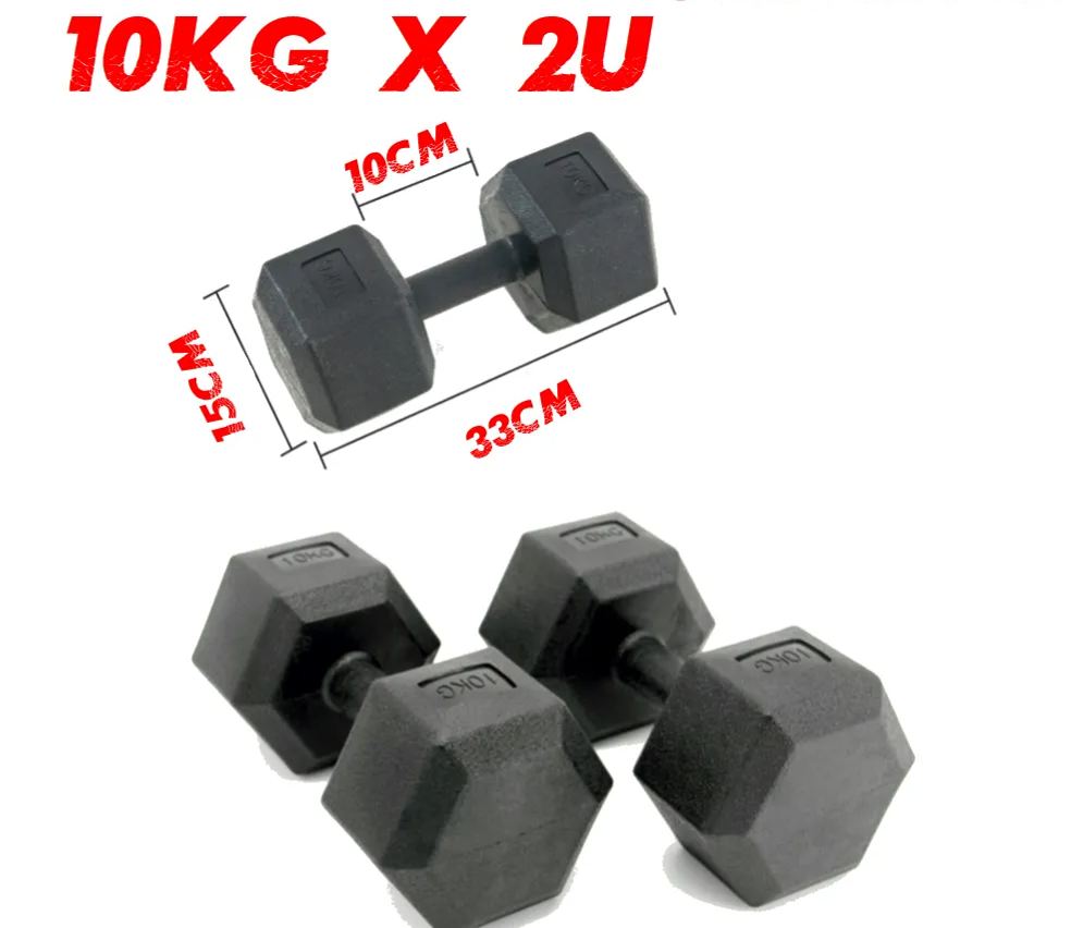 HEXAGONAL DUMBBELL, SET OF 2 UNITS, FROM 2.5-10 KG, VINYL COATING, FOR MUSCULATION, FITNESS, FREE SHIPPING