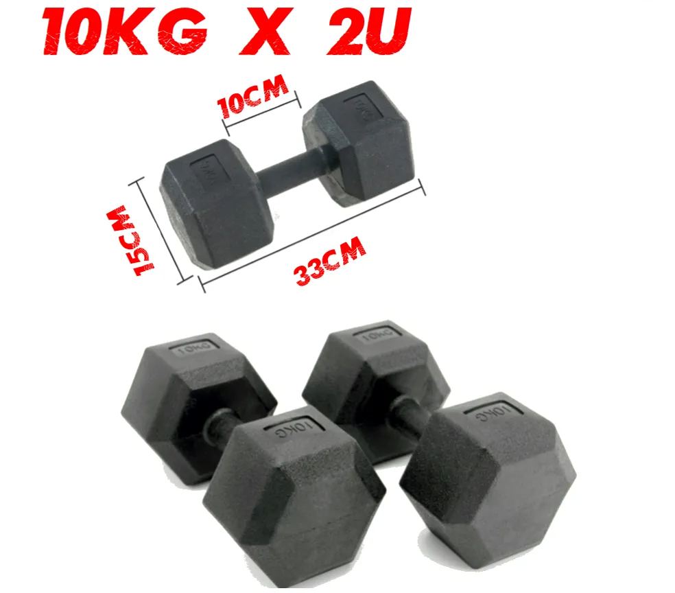 HEXAGONAL DUMBBELL, SET OF 2 UNITS, FROM 2.5-10 KG, VINYL COATING, FOR MUSCULATION, FITNESS, FREE SHIPPING