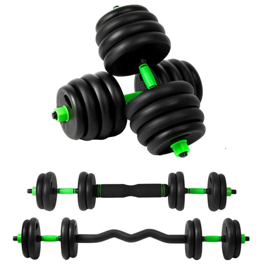 Green adjustable dumbbells