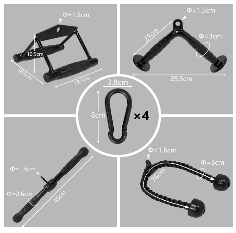 Lat Bar Attachments, Triceps Cable Puller, Weight Machine and Cable Attachments for Home Gym
