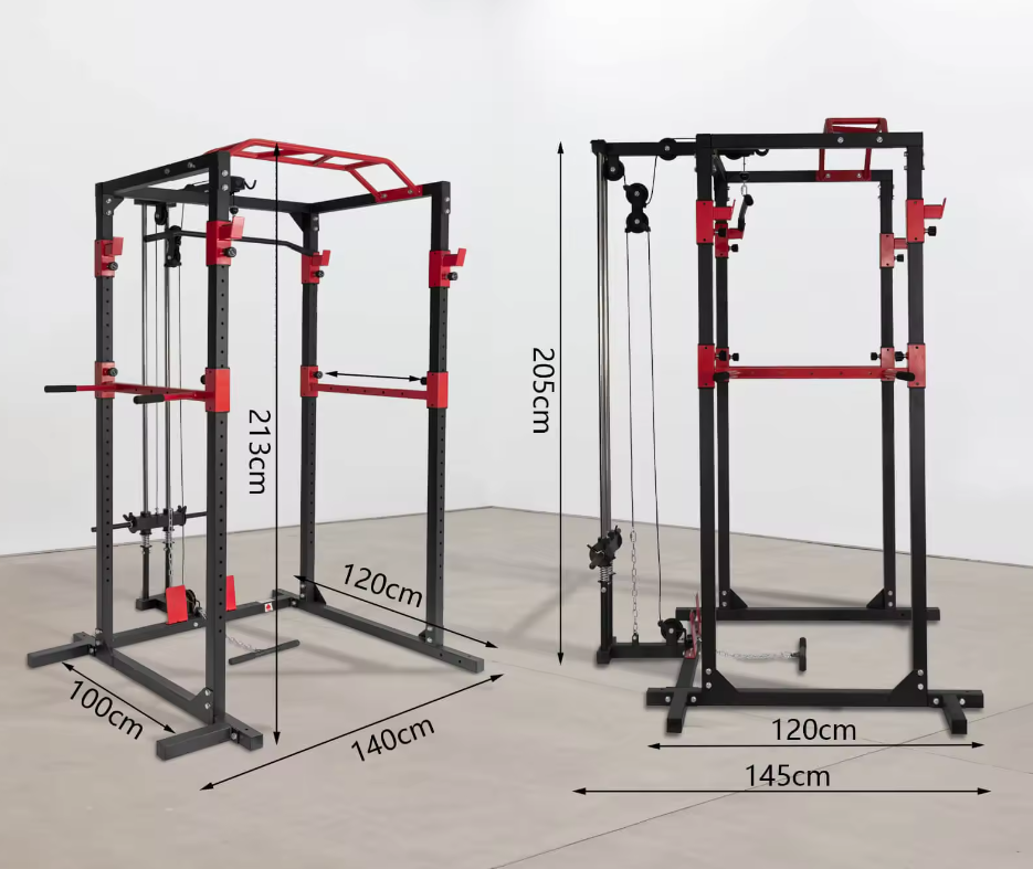 Adjustable Power Cage | Multifunctional with Pull-Up Bar and Dip Station | Home Gym