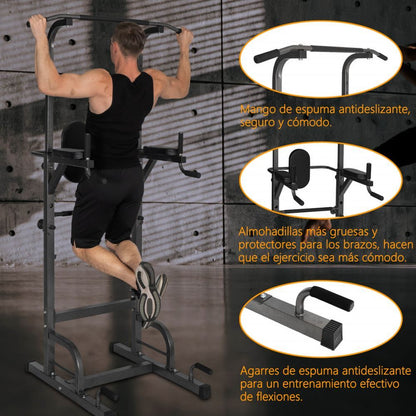 EXERCISE STATION, ADJUSTABLE, FITNESS, TRAINING, MULTIPURPOSE, FOR DOMINATED, MUSCULATION, PULL UP, WITH HOOK BAR SUPPORT, FREE