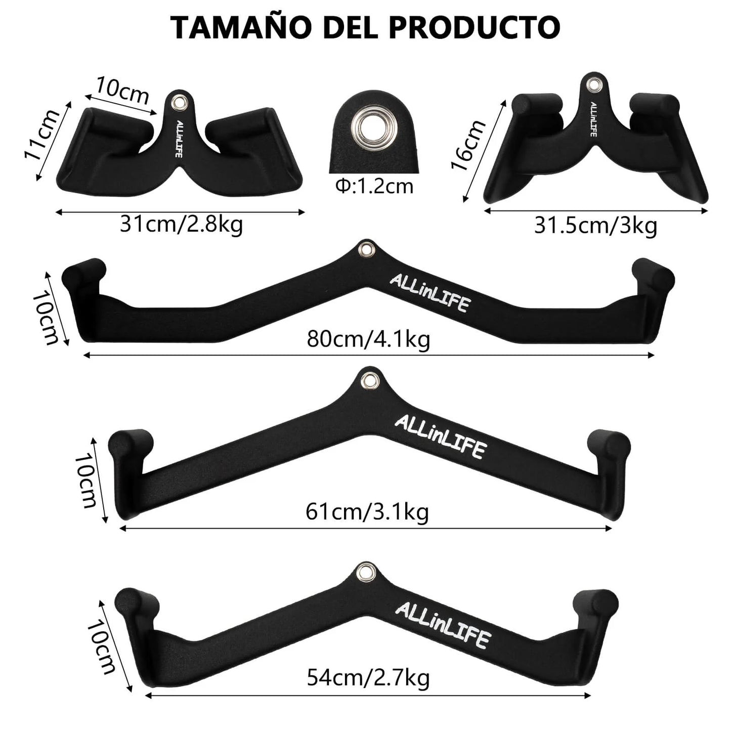 Power Bar Lat Pull Down Bar Attachments, Accesorio de Gimnasio, Fitness, Tríceps, Espalda, Hombros，Perchas para accesorios