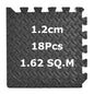 Fitness Puzzle para Suelos de Gimnasio 12mm 18PCS Set de Protección Goma Espuma Losas Caucho para Máquinas de Deporte, Alfombrilla Protector Expandible Tatami Tapiz Alfombra Colchonetas Pesas Gym