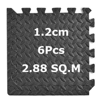 Fitness Puzzle para Suelos de Gimnasio 12mm 18PCS Set de Protección Goma Espuma Losas Caucho para Máquinas de Deporte, Alfombrilla Protector Expandible Tatami Tapiz Alfombra Colchonetas Pesas Gym