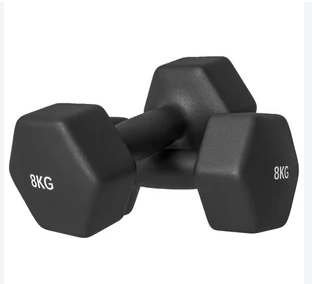 Juego de 2 Mancuernas Hexagonales de Vinilo, Pesas con Núcleo de Hierro y Revestimiento Antideslizante, para Fitness, Musculación y Entrenamiento en Casa, de 1 a 6 kg