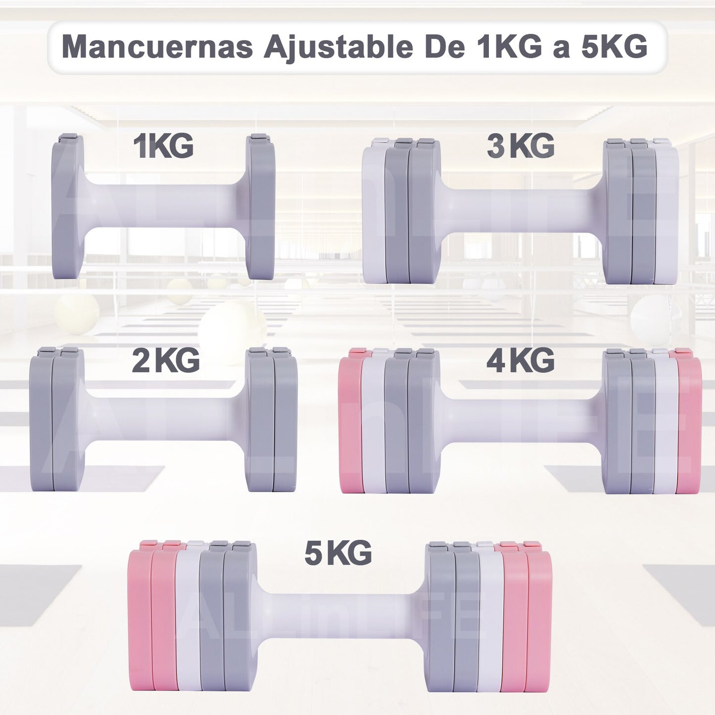 EINSTELLBARES HANTELSET, 5KG X 2 EINHEITEN, EINFACH ZU WECHSELN, HEIMGYM, KOSTENLOSER VERSAND