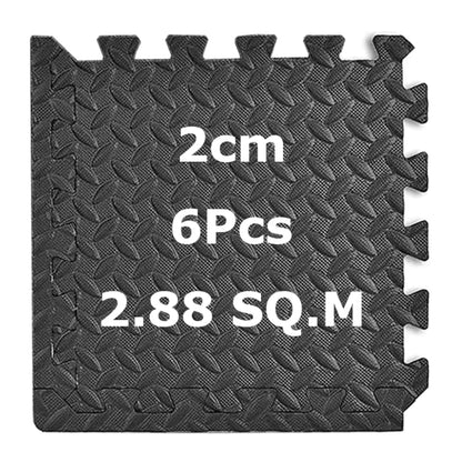 Fitness Puzzle para Suelos de Gimnasio 12mm 18PCS Set de Protección Goma Espuma Losas Caucho para Máquinas de Deporte, Alfombrilla Protector Expandible Tatami Tapiz Alfombra Colchonetas Pesas Gym