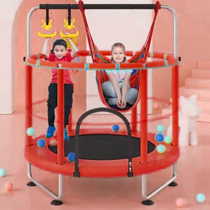 Trampolines para niños de alta calidad ajustable de altura 140cm de peso Trampolín para niños con juguetes