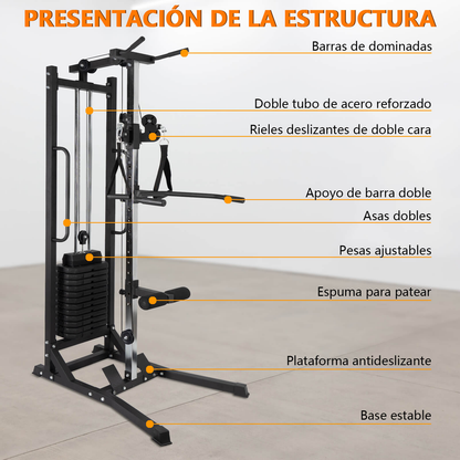 Máquina de Musculación Multiestación Musculación,Maquina Multifuncion Musculacion para Estación de dominadas con Pesas,Maquina Gimnasio para Fitness Gimnasio en Casa, Ejercitar Parte Superior Cuerpo