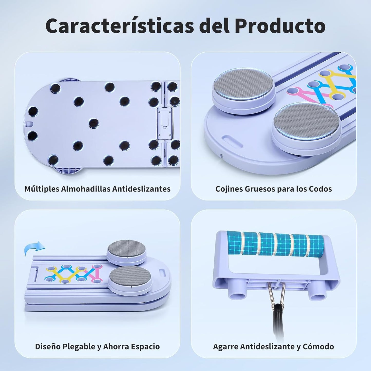 Mini Reformador de Pilates 6 en 1 Plegable con Contador Inteligente y Rebote Automático, Tabla Multifuncional con Cuerdas de Resistencia para Casa