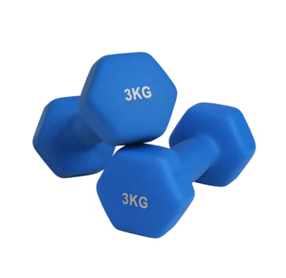 Juego de 2 Mancuernas Hexagonales de Vinilo, Pesas con Núcleo de Hierro y Revestimiento Antideslizante, para Fitness, Musculación y Entrenamiento en Casa, de 1 a 6 kg