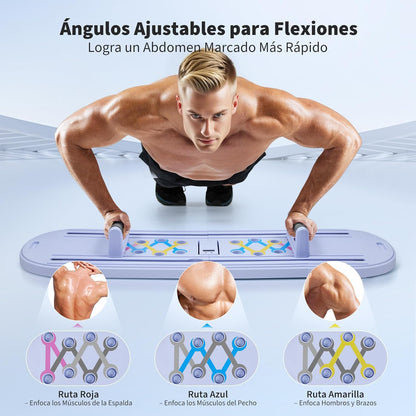 Mini Reformador de Pilates 6 en 1 Plegable con Contador Inteligente y Rebote Automático, Tabla Multifuncional con Cuerdas de Resistencia para Casa