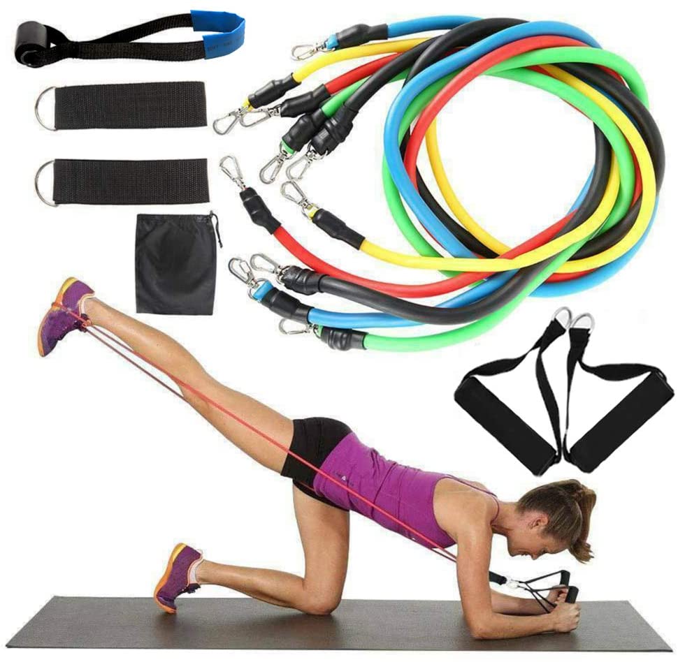 SET 11 UNITS / TAPES, ELASTIC RESISTANCE BAND / EXERCISE CROSSFIT, YOGA / SHIPPING FROM SPAIN