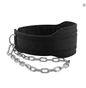 Cinturón de Lastre con Cadena de Acero de 104,5 cm, Acolchado y Ajustable, para Dominadas, Fondos y Entrenamiento de Fuerza, Negro