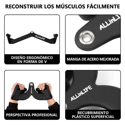 Power Bar Lat Pull Down Bar Attachments, Accesorio de Gimnasio, Fitness, Tríceps, Espalda, Hombros，Perchas para accesorios