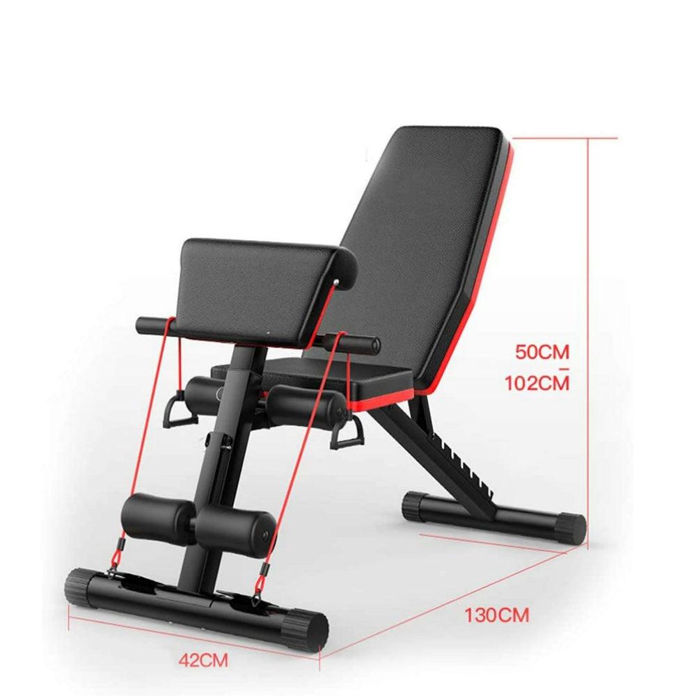 FOLDING MULTIFUNCTIONAL ABDOMINAL BENCH FOR MUSCULATION TRAINING WITH TWO TENSORS, SHIPPING FROM SPAIN