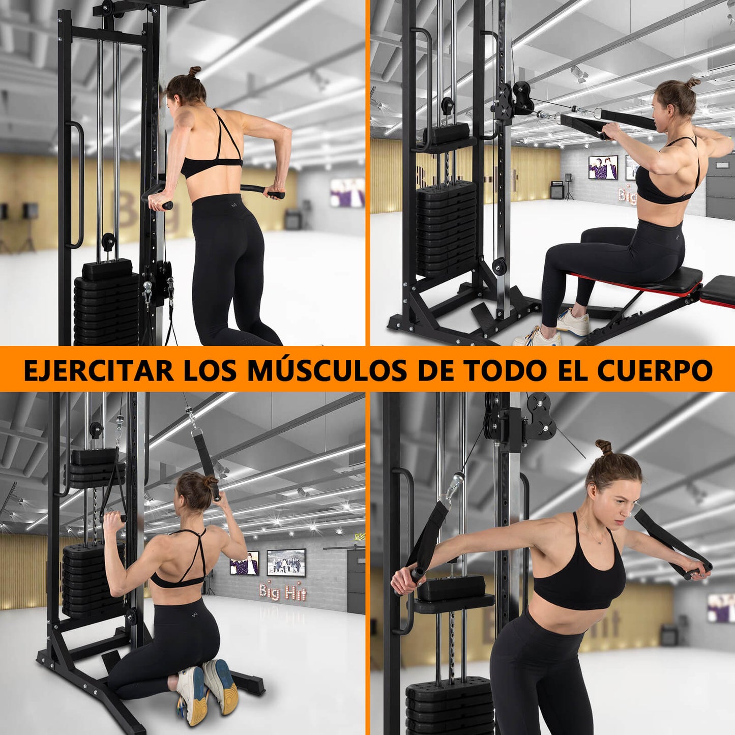 Máquina de Musculación Multiestación Musculación,Maquina Multifuncion Musculacion para Estación de dominadas con Pesas,Maquina Gimnasio para Fitness Gimnasio en Casa, Ejercitar Parte Superior Cuerpo