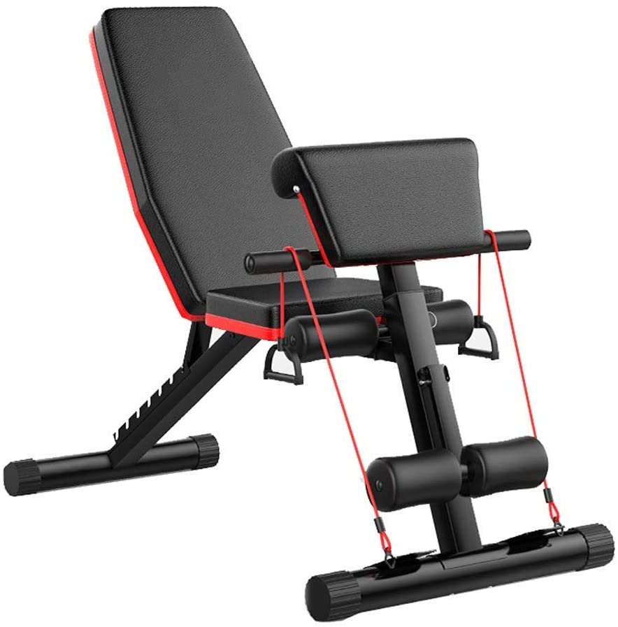 FOLDING MULTIFUNCTIONAL ABDOMINAL BENCH FOR MUSCULATION TRAINING WITH TWO TENSORS, SHIPPING FROM SPAIN