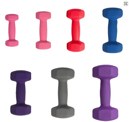 Juego de 2 Mancuernas Hexagonales de Vinilo, Pesas con Núcleo de Hierro y Revestimiento Antideslizante, para Fitness, Musculación y Entrenamiento en Casa, de 1 a 6 kg
