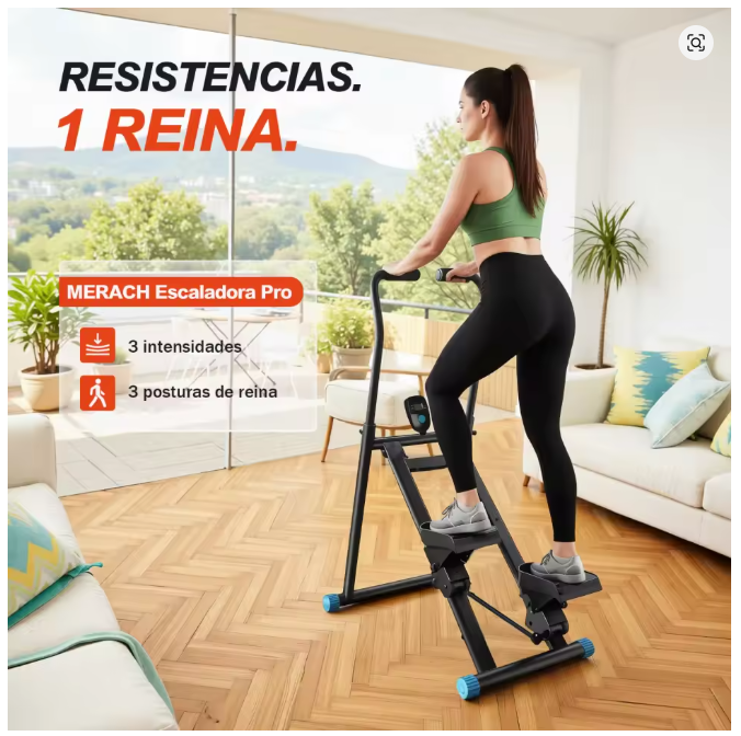 Máquina Escaladora Vertical Plegable para Casa, Stepper de Fitness con 3 Alturas Ajustables, Pedales Antideslizantes, Pantalla Digital y Estructura de Acero, Carga Máxima 150 kg