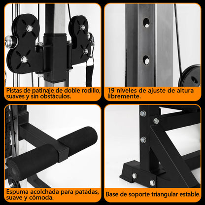 Máquina de Musculación Multiestación Musculación,Maquina Multifuncion Musculacion para Estación de dominadas con Pesas,Maquina Gimnasio para Fitness Gimnasio en Casa, Ejercitar Parte Superior Cuerpo