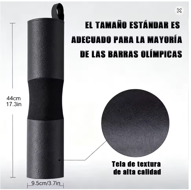 Almohadilla Protectora para Barra de Pesas de 44 cm, Acolchada con Espuma y Antideslizante, Protector de Cuello y Hombros para Sentadillas, Hip Thrust y Fitness