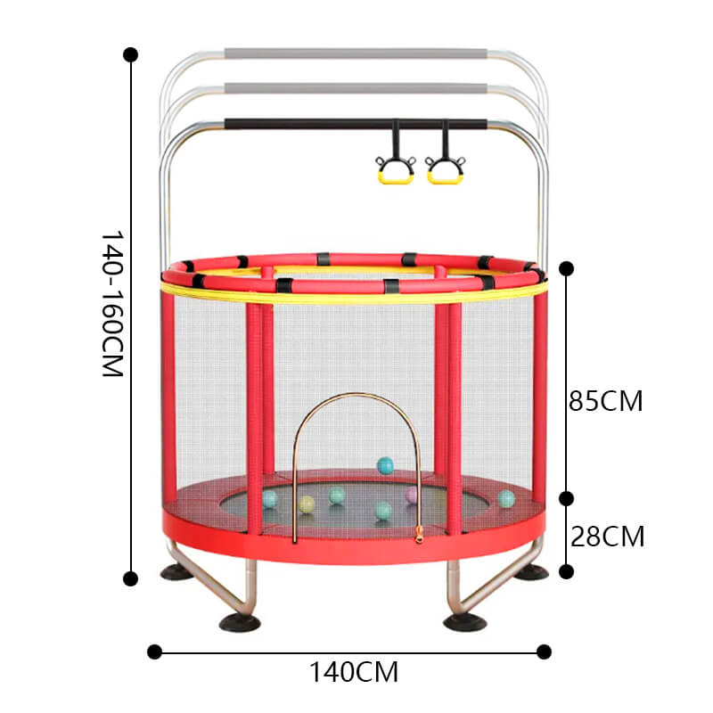 Trampolines para niños de alta calidad ajustable de altura 140cm de peso Trampolín para niños con juguetes