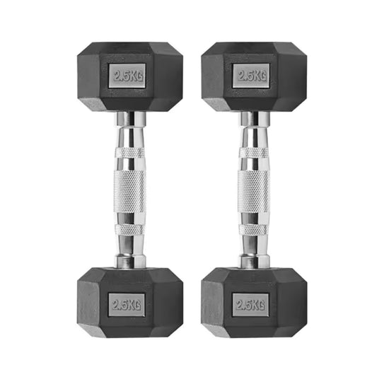 Mancuerna Hexagonal De Hierro Fundido Duradera De 2,5-25 Kg Con Revestimiento De Goma Para Gimnasio En Casa Con Mango Ergonómico