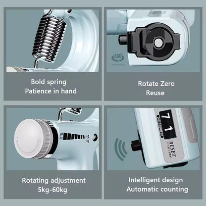 Hand Grip,Antebrazos Fortalecer con FuncióN de Conteo,Fortalecedor de Agarre con Resistencia Ajustable 5-60kg,Fortalecedores de Mano para Entrenar El Agarre,Dedos, La Muñeca Macaron verde