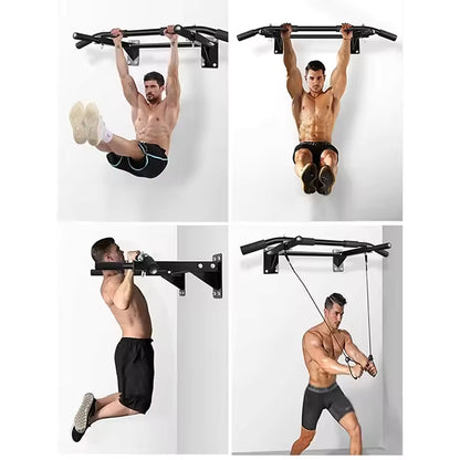 Equipo de suspensión Puerta segura y estable Barra de fitness de acero con dominadas ajustable Montada en la pared Barra de dominadas horizontal
