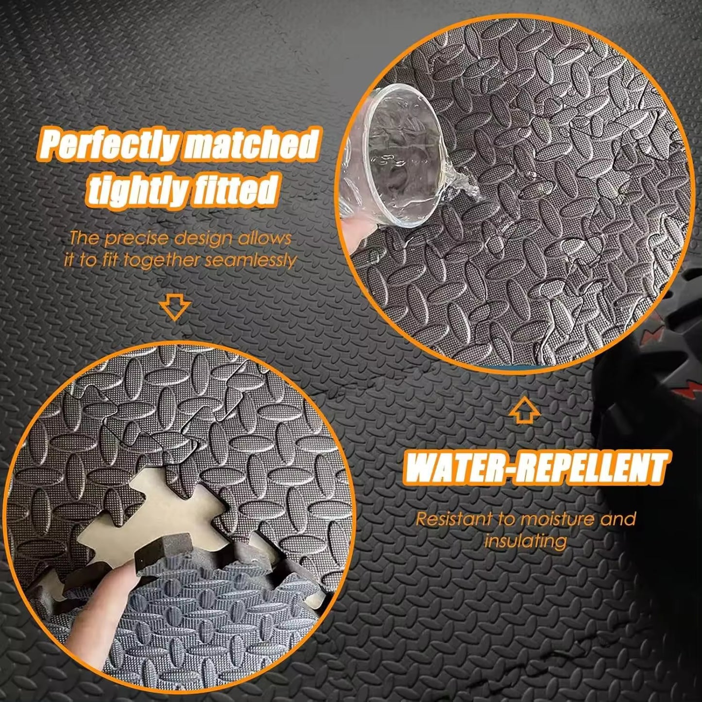 Fitness Puzzle para Suelos de Gimnasio 12mm 18PCS Set de Protección Goma Espuma Losas Caucho para Máquinas de Deporte, Alfombrilla Protector Expandible Tatami Tapiz Alfombra Colchonetas Pesas Gym