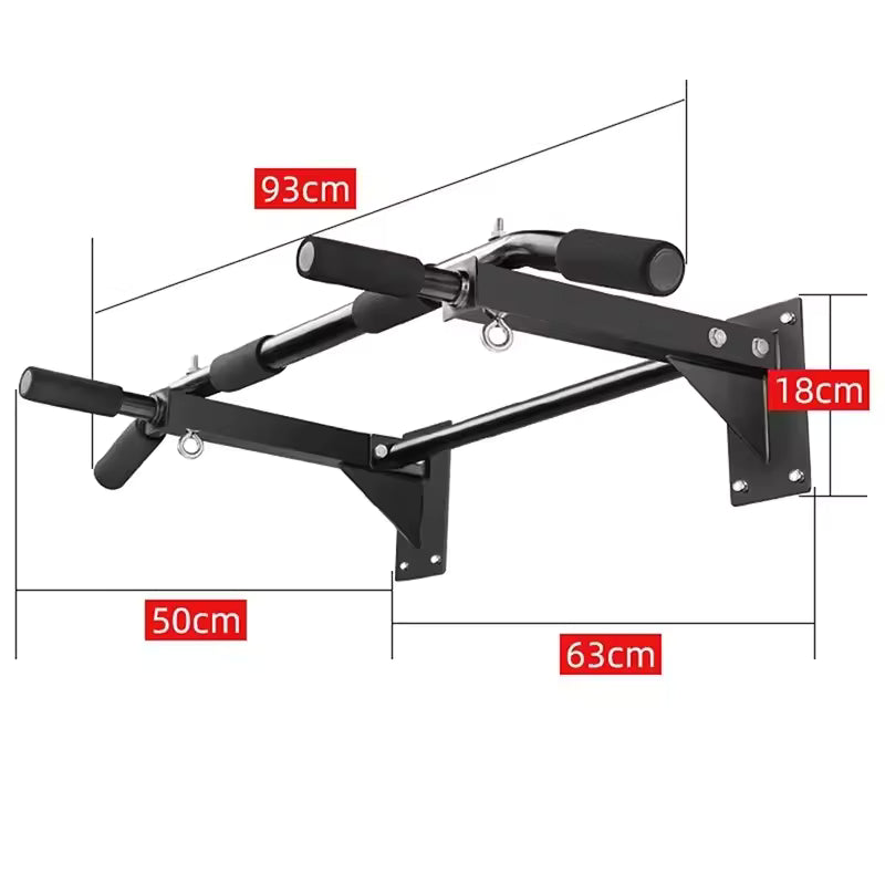 Equipo de suspensión Puerta segura y estable Barra de fitness de acero con dominadas ajustable Montada en la pared Barra de dominadas horizontal