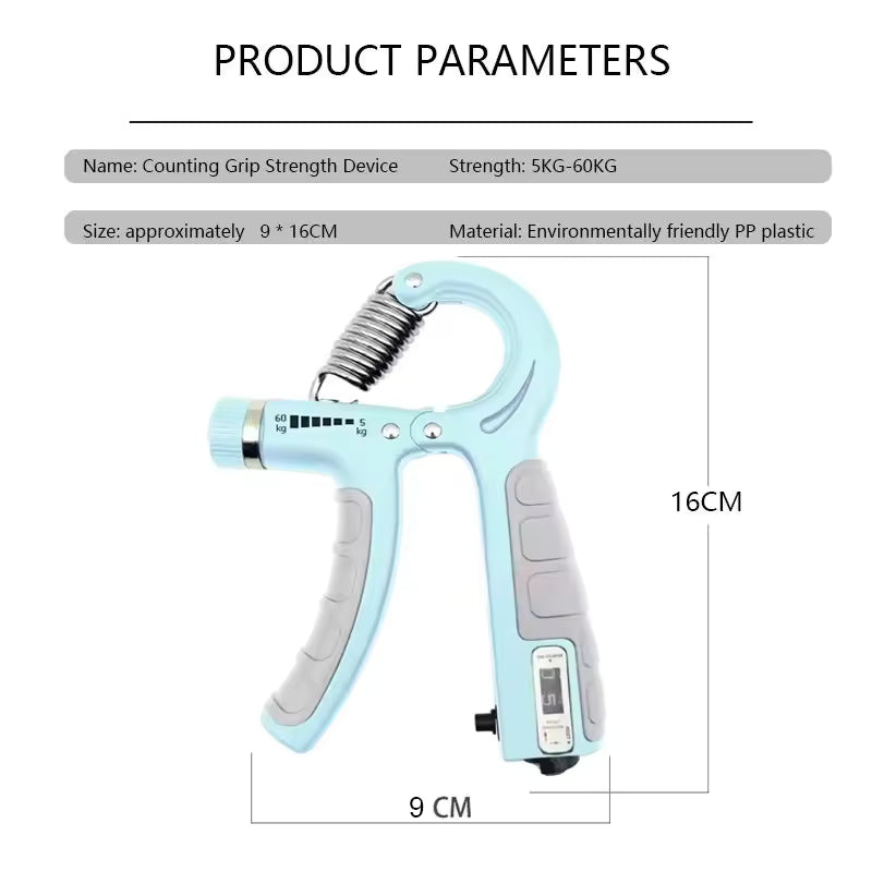 Hand Grip,Antebrazos Fortalecer con FuncióN de Conteo,Fortalecedor de Agarre con Resistencia Ajustable 5-60kg,Fortalecedores de Mano para Entrenar El Agarre,Dedos, La Muñeca Macaron verde