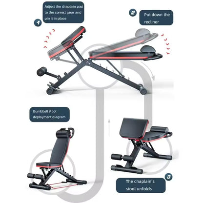 Silla Romana Ajustable Para Gimnasio En Casa, Banco De Extensión De Espalda Plegable Para Entrenamiento De Núcleo, Cadera Y Espalda Baja, Banco De Hiperextensión Multifuncional Con Cuerda De Tensión