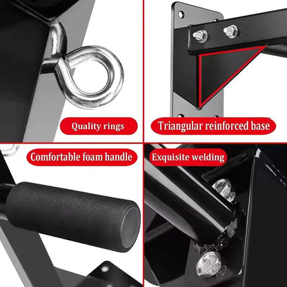 Equipo de suspensión Puerta segura y estable Barra de fitness de acero con dominadas ajustable Montada en la pared Barra de dominadas horizontal