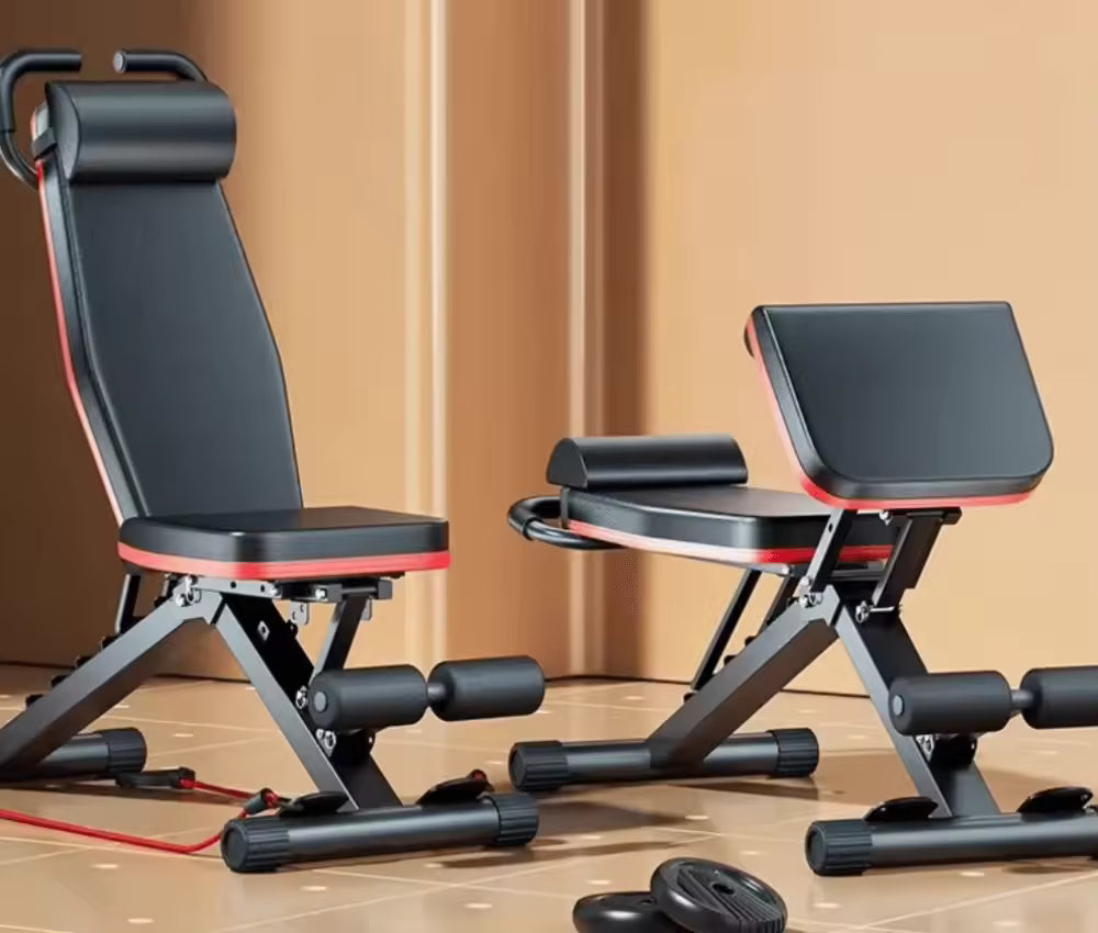 Silla Romana Ajustable Para Gimnasio En Casa, Banco De Extensión De Espalda Plegable Para Entrenamiento De Núcleo, Cadera Y Espalda Baja, Banco De Hiperextensión Multifuncional Con Cuerda De Tensión