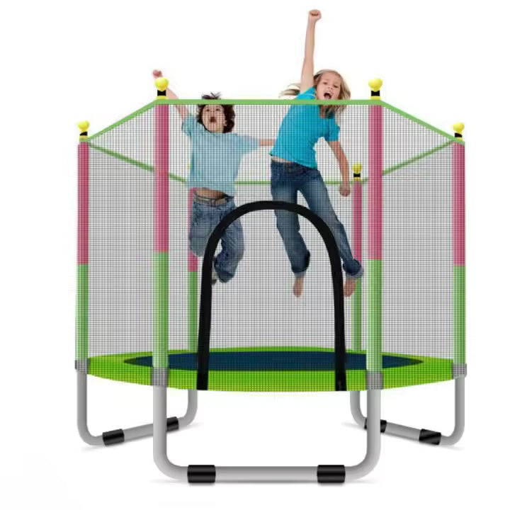 Trampolín portátil para niños de 140 cm / 160 cm,Cama elástica - trampolín 6FT， 8FT ideal para regalo de Navidad, espuma anticolisión para saltar y actividades de trampolín interior en trampolín interior para 4-15 años